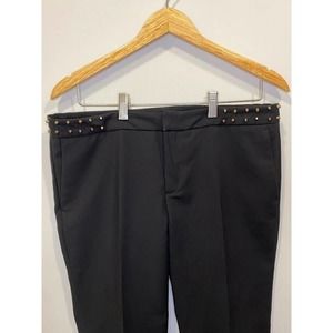 House of Harlow 1960 Gold Studded Waist Black Dress Pants Size 8 Pockets